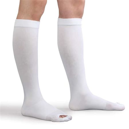 9357 - W 18mmHG Compression Closed Toe Anti - Embolism Stockings, White - Large